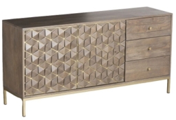 Elyse Mango Wood Large 2 Door Sideboard - Geomatric