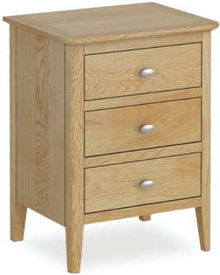 Bath Oak Bedside Cabinet - 3 Drawers