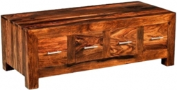 Cube Sheesham 8 Drawer Coffee Table