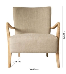 Chedworth Natural Linen Fabric Armchair - thumbnail 2