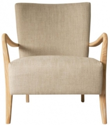 Chedworth Natural Linen Fabric Armchair - thumbnail 1