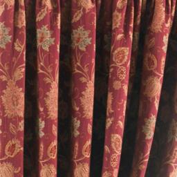 Paoletti Burgundy Polyester Zurich Floral Pencil Pleat Curtains - thumbnail 4
