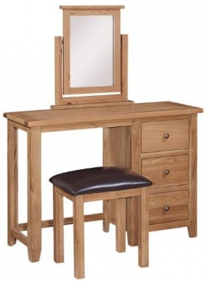 Appleby Petite Oak Dressing Table - 3 Drawers Single Pedestal - image 1