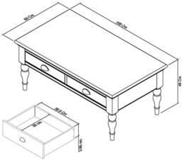 Bentley Designs Hampstead Two Tone Coffee Table - Turned Leg - thumbnail 3