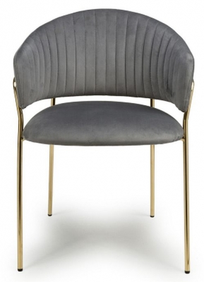 Maya Brushed Grey Velvet Dining Chair (Sold in Pairs) - image 1