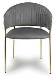 2 x Maya Brushed Grey Velvet Dining Chair - thumbnail 2