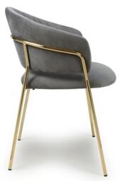 2 x Maya Brushed Grey Velvet Dining Chair - thumbnail 4
