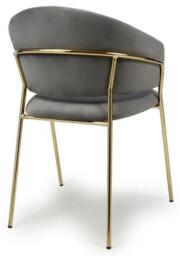 2 x Maya Brushed Grey Velvet Dining Chair - thumbnail 3