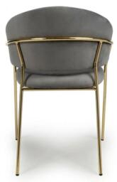 2 x Maya Brushed Grey Velvet Dining Chair - thumbnail 5