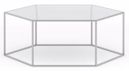 Clearance - Ming Glass and Silver Hexagon Coffee Table - thumbnail 2