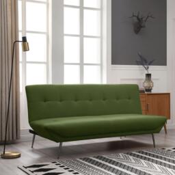 Ashley Olive Green Fabric 2 Seater Click Clack Sofa Bed - thumbnail 5