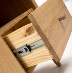Jenson Oak 1 Drawer Bedside Cabinet - thumbnail 2