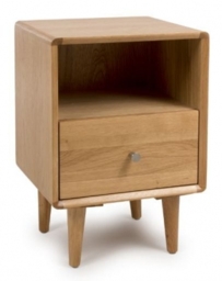 Jenson Oak 1 Drawer Bedside Cabinet - thumbnail 1