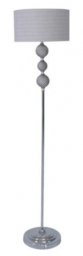 Value Three Silver Ceramic Ball Floor Lamp with Silver Shade