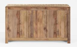 Dakota Mango Wood Sideboard, Indian Light Natural Rustic Finish, 135cm Medium Cabinet - 3 Door with 3 Drawers - thumbnail 3