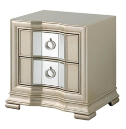 Lucca Mirrored Champagne 2 Drawer Bedside Cabinet - thumbnail 3
