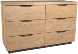 Fusion Oak 6 Drawer Wide Chest