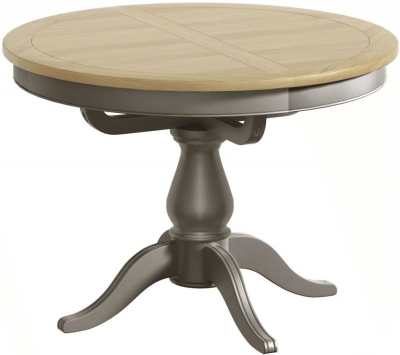 Harmony Grey Painted Pine Round 2 Seater Extending Dining Table - image 1