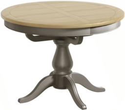 Harmony Grey Painted Pine Round 2 Seater Extending Dining Table
