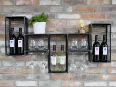 Dutch Black Metal Wine Wall Cabinet - image 1