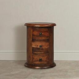 Indian Sheesham 3 Drawer Drum Chest - thumbnail 1