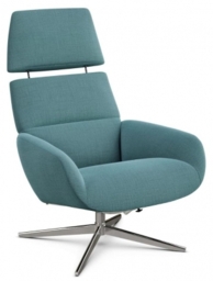 Ergo Plus Lido Light Blue Fabric Swivel Recliner Chair