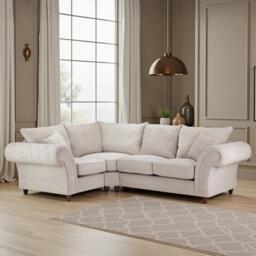 Windsor Corner Sofa - Stone Fabric - Fullback - LHF - thumbnail 1