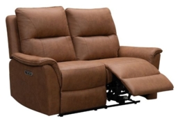Kansas Tan Brown Faux Leather 2 Seater Power Recliner Sofa - thumbnail 2