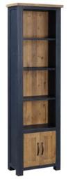 Spencer Blue Narrow Bookcase - 2 Doors