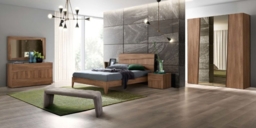 Modum Storm Italian Wooden 2 Drawer Bedside Cabinet - thumbnail 3