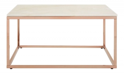 Kelley Marble Top and Rose Gold Square Coffee Table - image 1