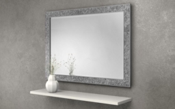 Staccato Fragment Silver Rectangular Wall Mirror - 110cm x 80cm - thumbnail 3