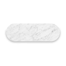 Isabella Grey Sideboard - Small 2 Door Curved Fluted - 100cm - White Marble Top - thumbnail 4