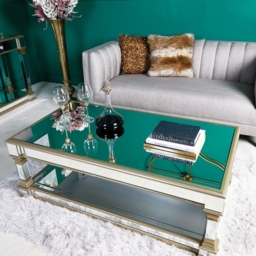Apollo Champagne Gold Mirrored Coffee Table - thumbnail 4