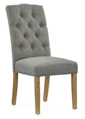 2 x  Normandy Grey Fabric Button Back Dining Chair