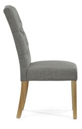 2 x  Normandy Grey Fabric Button Back Dining Chair - thumbnail 3