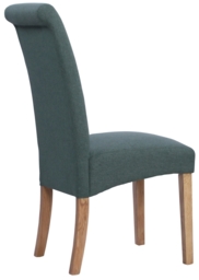2 x Dorset Oak Green Wesbury Rollback Fabric Dining Chair - thumbnail 2