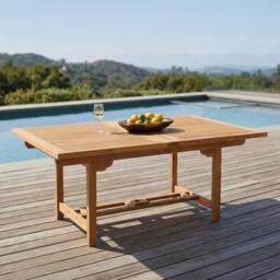 Arrow Teak Extending Dining Table - 180-240cm - thumbnail 1