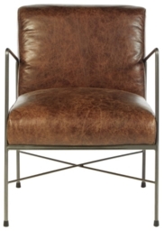 Bricelyn Genuine Brown Leather Dining Chair - thumbnail 1