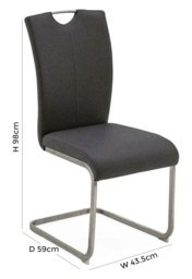 Vida Living Lazzaro Grey Dining Chair (Sold in Pairs) - thumbnail 2