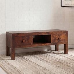 Dakota TV Unit - 145cm - Dark Mango Wood - thumbnail 1