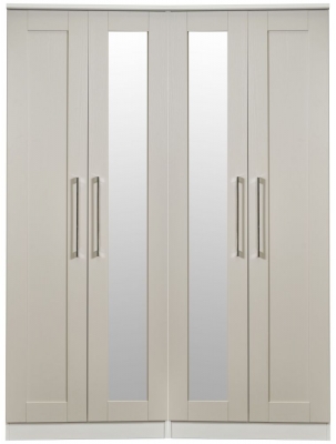 York Kaschmir Ash 4 Door Tall Mirror Wardrobe