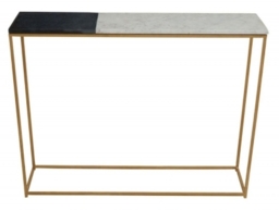 Corra Black and White Marble Console Table - thumbnail 1