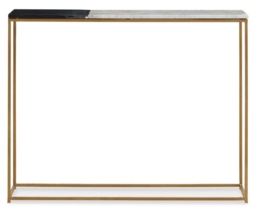 Corra Black and White Marble Console Table - thumbnail 2