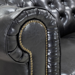 Chesterfield Black 3 Seater Sofa - thumbnail 2