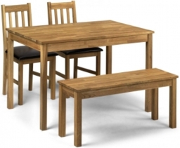 Coxmoor Oak 4 Seater Dining Set with 2 Chairs and Bench - thumbnail 1
