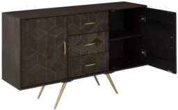 Trinity Grey Mango Wood 2 Door Large Sideboard - thumbnail 3