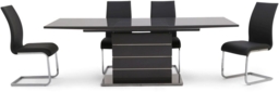 Massimo Grey Gloss Butterfly Extending Dining Set with 4 Paolo Grey Chairs - thumbnail 2