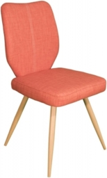 Set of 2 Enka Orange Fabric Dining Chair - thumbnail 1