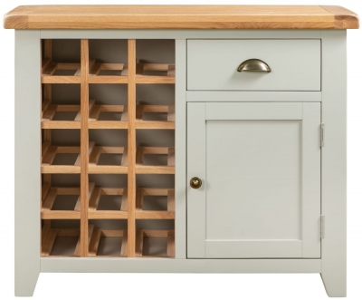 Lundy Grey and Oak Small Sideboard Wine Rack - image 1